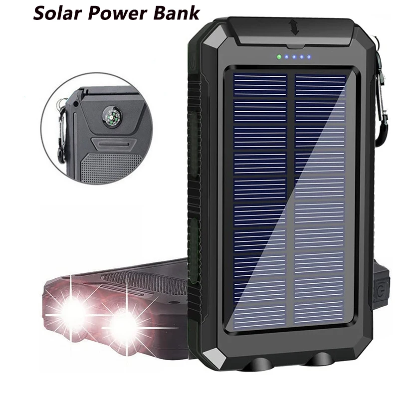 Portable Solar Power Bank Powerful Charging Powerbank External Battery Charger Strong Light LDE Light for All Smartphones 20000
Portable Solar Power Bank Powerful Charging Powerbank External Battery Charger Strong Light LDE Light for All Smartphones 20000