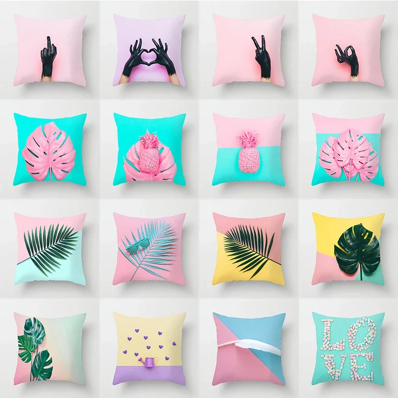45X45CM Nordic Style Pink Tropical Leaves Pillow Cover Sofa Cushion Geometric Square Throw Wholesale
45X45CM Nordic Style Pink Tropical Leaves Pillow Cover Sofa Cushion Geometric Square Throw Wholesale