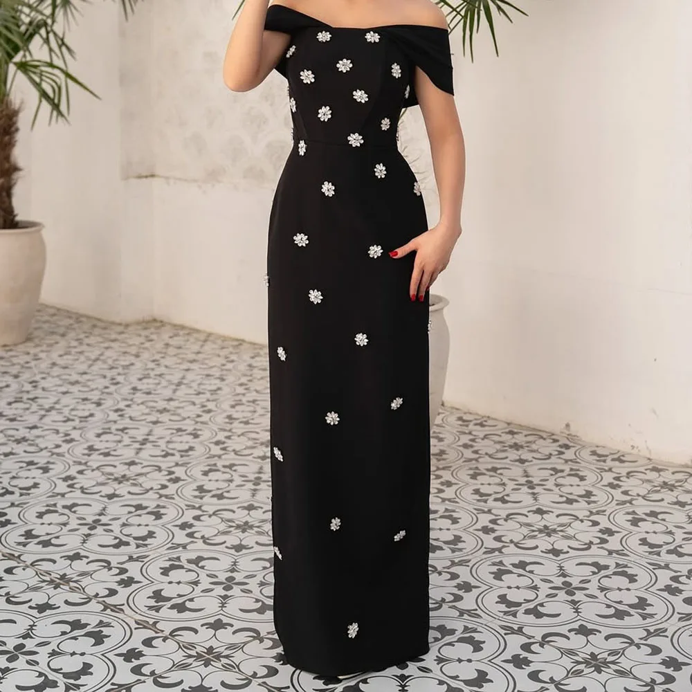 Customized Straight Evening Dresses Floor-length Off The Shoulder Sleeveless Prom Gown Fashion Crystal Backless Party Gown
Customized Straight Evening Dresses Floor-length Off The Shoulder Sleeveless Prom Gown Fashion Crystal Backless Party Gown