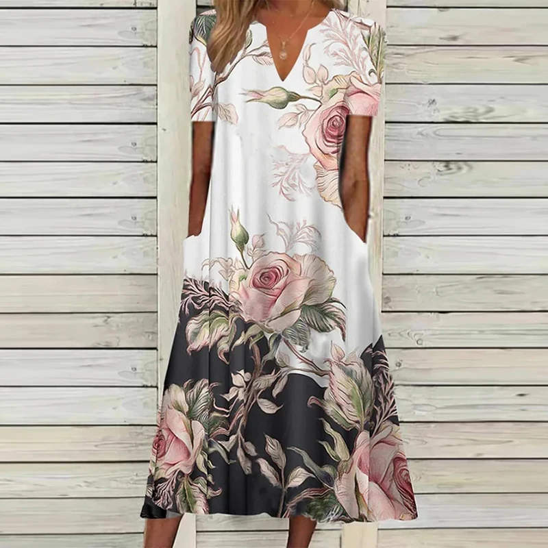 Summer Vintage Print Dresses For Women Summer V Neck Short Sleeve Women Casual Long Dress Boho Elegant Beach Party Dress
Summer Vintage Print Dresses For Women Summer V Neck Short Sleeve Women Casual Long Dress Boho Elegant Beach Party Dress