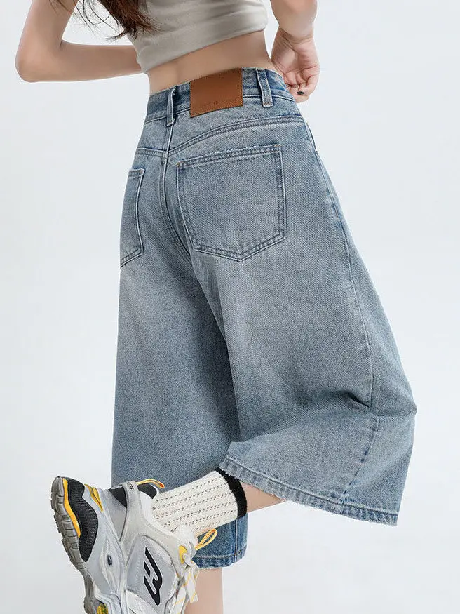 American Retro Women's Denim Shorts Summer 2026 Loose High Waist Straight Leg Jeans Cotton Polyester Blend Wear Resistant
American Retro Women's Denim Shorts Summer 2026 Loose High Waist Straight Leg Jeans Cotton Polyester Blend Wear Resistant