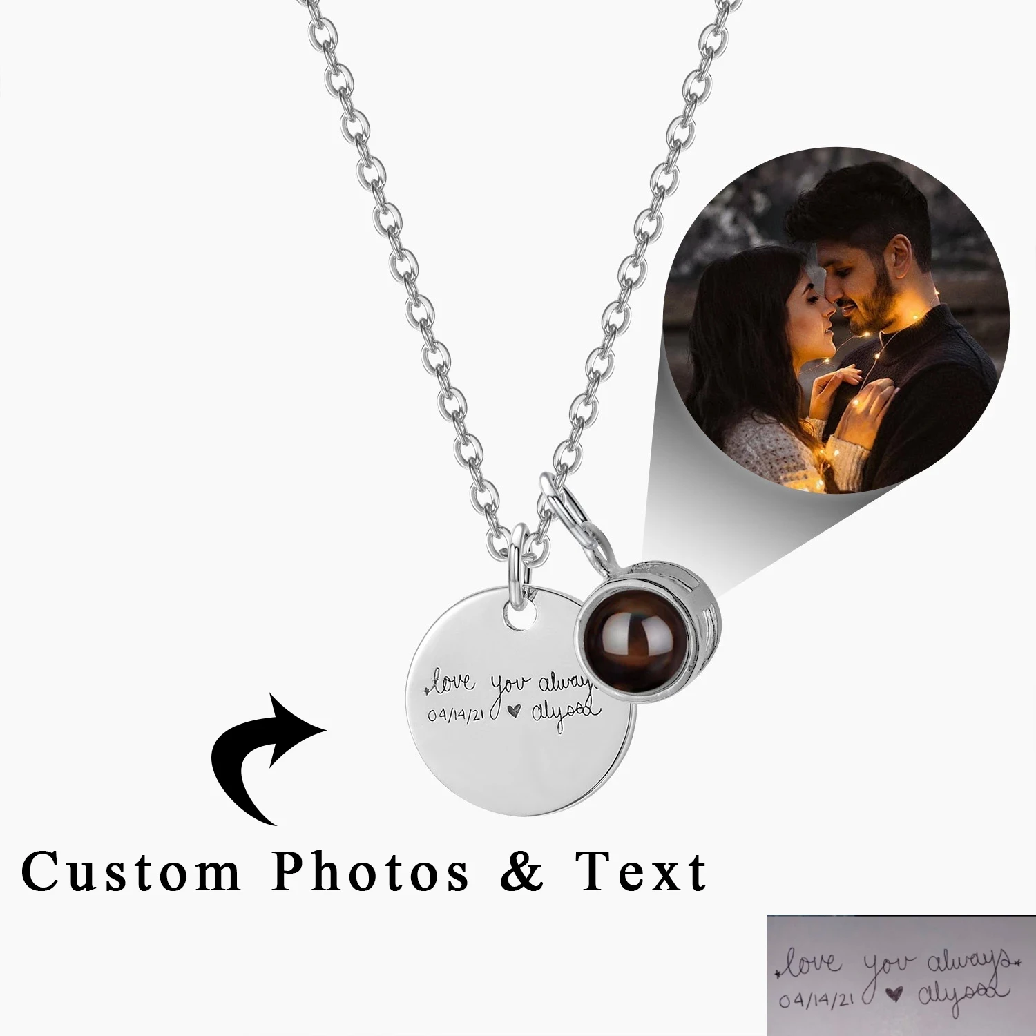 MYDIY Custom 925 Silver Personalized Disc Necklace Handwritten Message Children's Painting With Projection Pendant Jewelry
MYDIY Custom 925 Silver Personalized Disc Necklace Handwritten Message Children's Painting With Projection Pendant Jewelry