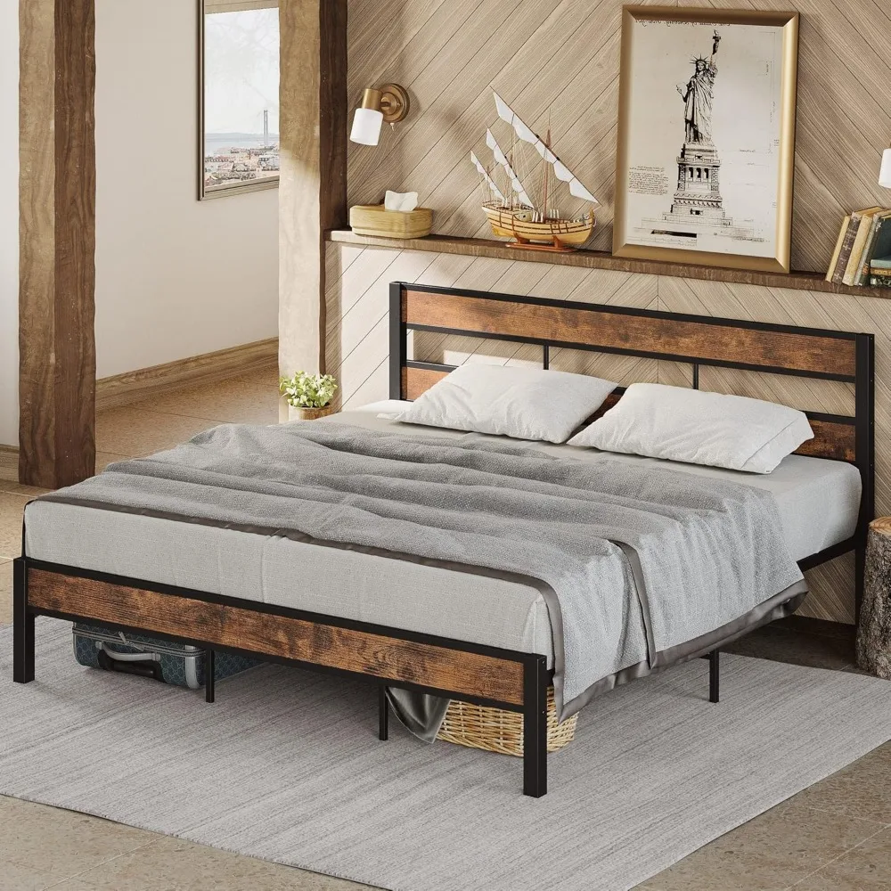 Bed Frame and Headboard, Easy Assembly, No Box Spring Needed, Heavy Strong Metal Support Frames
Bed Frame and Headboard, Easy Assembly, No Box Spring Needed, Heavy Strong Metal Support Frames
