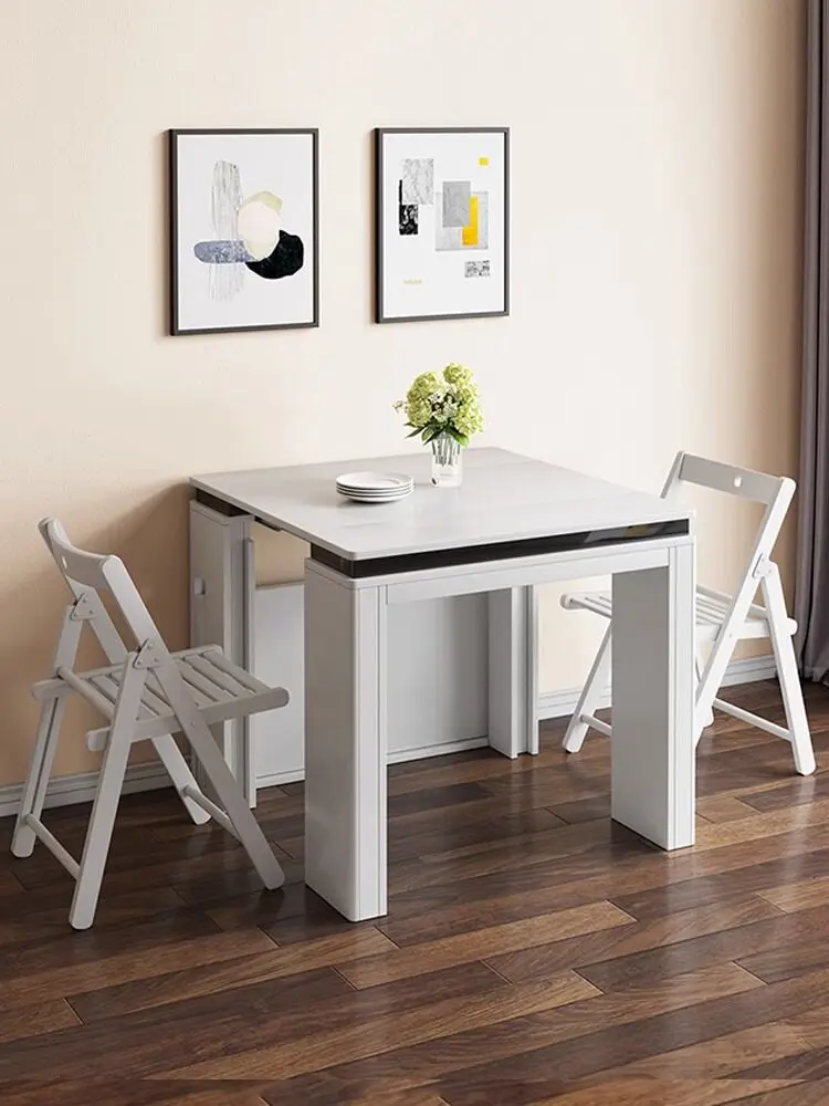 Retractable invisible folding dining table and chair combination Nordic simple modern small apartment household multi-functional
Retractable invisible folding dining table and chair combination Nordic simple modern small apartment household multi-functional