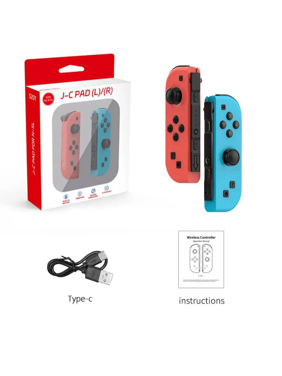 For Nintendo Switch/iOS/Android/PC Wireless Controller, Turbo Vibration Wake-up Handle For Fitness-ring BT Video Game Control
For Nintendo Switch/iOS/Android/PC Wireless Controller, Turbo Vibration Wake-up Handle For Fitness-ring BT Video Game Control