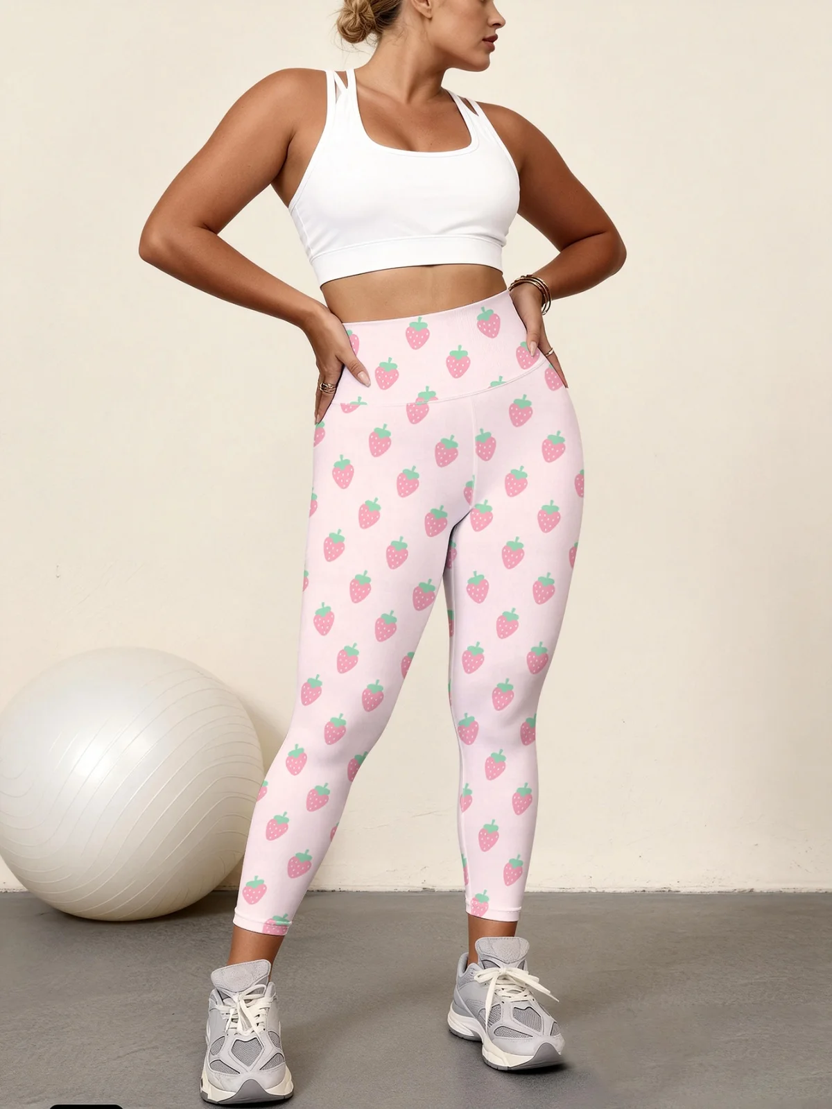 Легкая тональная пудра для макияжа, женские брюки для йоги с высокой талией и клубничным принтом, высокоэластичные быстросохнущие спортивные леггинсы, для спортзала
Легкая тональная пудра для макияжа, женские брюки для йоги с высокой талией и клубничным принтом, высокоэластичные быстросохнущие спортивные леггинсы, для спортзала