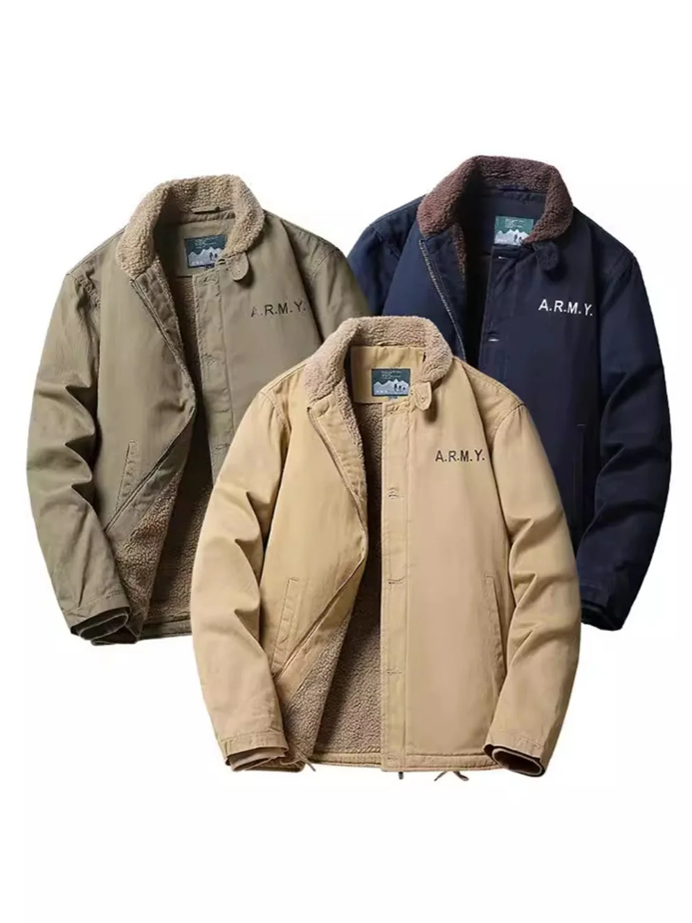 Lamb cashmere coat men's winter padded cotton-padded jacket plus velvet cotton-padded jacket retro jacket N1 navy deck suit.
Lamb cashmere coat men's winter padded cotton-padded jacket plus velvet cotton-padded jacket retro jacket N1 navy deck suit.