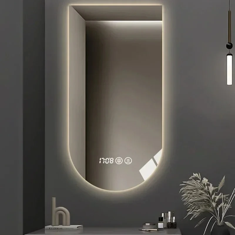Nordic Arched Smart Bathroom Mirror, Wall Mounted LED Vanity Mirror, Special Shape Hotel Decor Mirror
Nordic Arched Smart Bathroom Mirror, Wall Mounted LED Vanity Mirror, Special Shape Hotel Decor Mirror