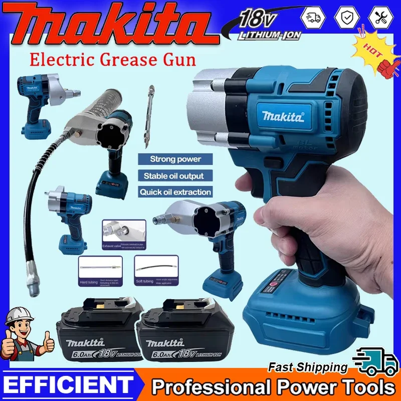 Электрический бесщеточный шприц для смазки Makita высокого давления, работающий от аккумулятора 20В
Электрический бесщеточный шприц для смазки Makita высокого давления, работающий от аккумулятора 20В