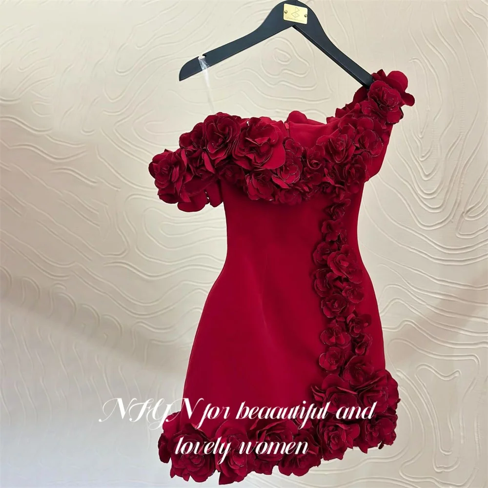 NFYN Red Elegant Formal Gown Off the Shoulder Pleats Night Dress with Flowers Mini Skirt Evening Dresses robe soirée Customized
NFYN Red Elegant Formal Gown Off the Shoulder Pleats Night Dress with Flowers Mini Skirt Evening Dresses robe soirée Customized