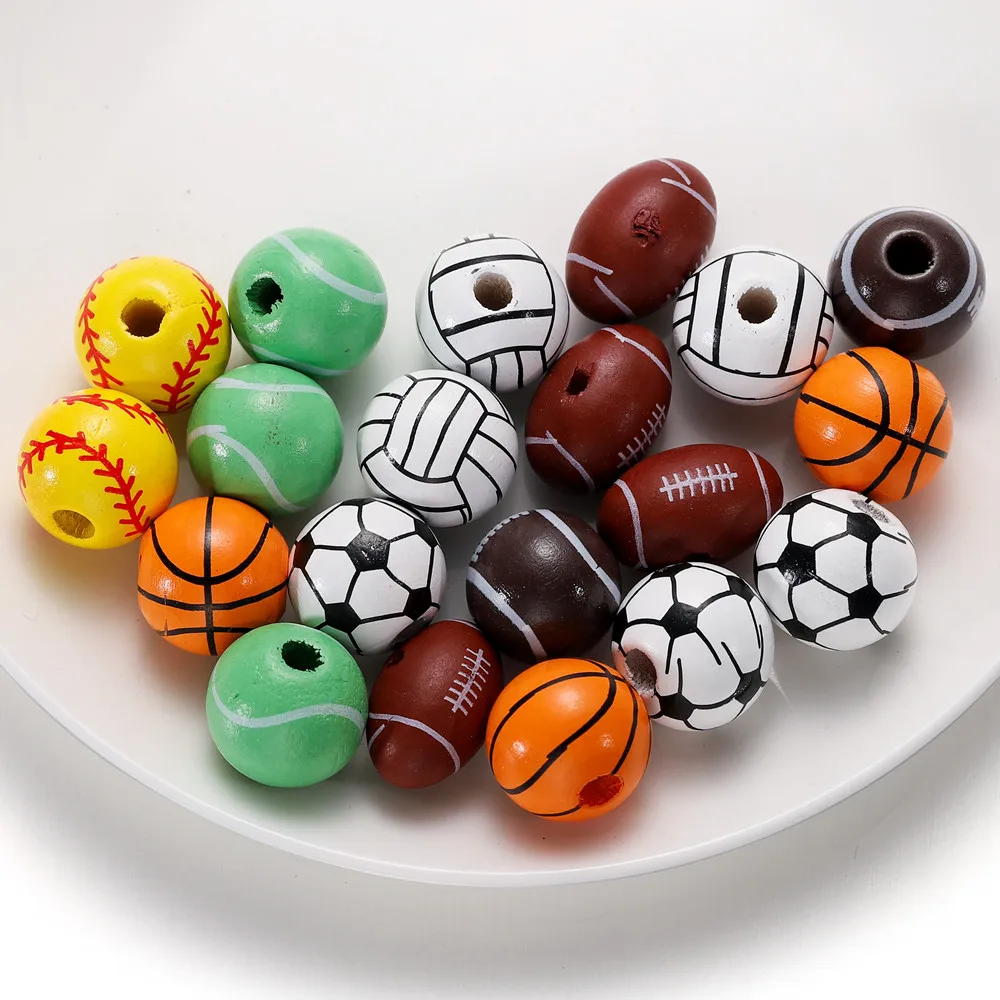 10Pcs/Lot Sports Ball Shape Wood Bead Wooden Spacer Loose Beads for DIY Bracelet Necklace Jewelry Making Findings Accessories
10Pcs/Lot Sports Ball Shape Wood Bead Wooden Spacer Loose Beads for DIY Bracelet Necklace Jewelry Making Findings Accessories