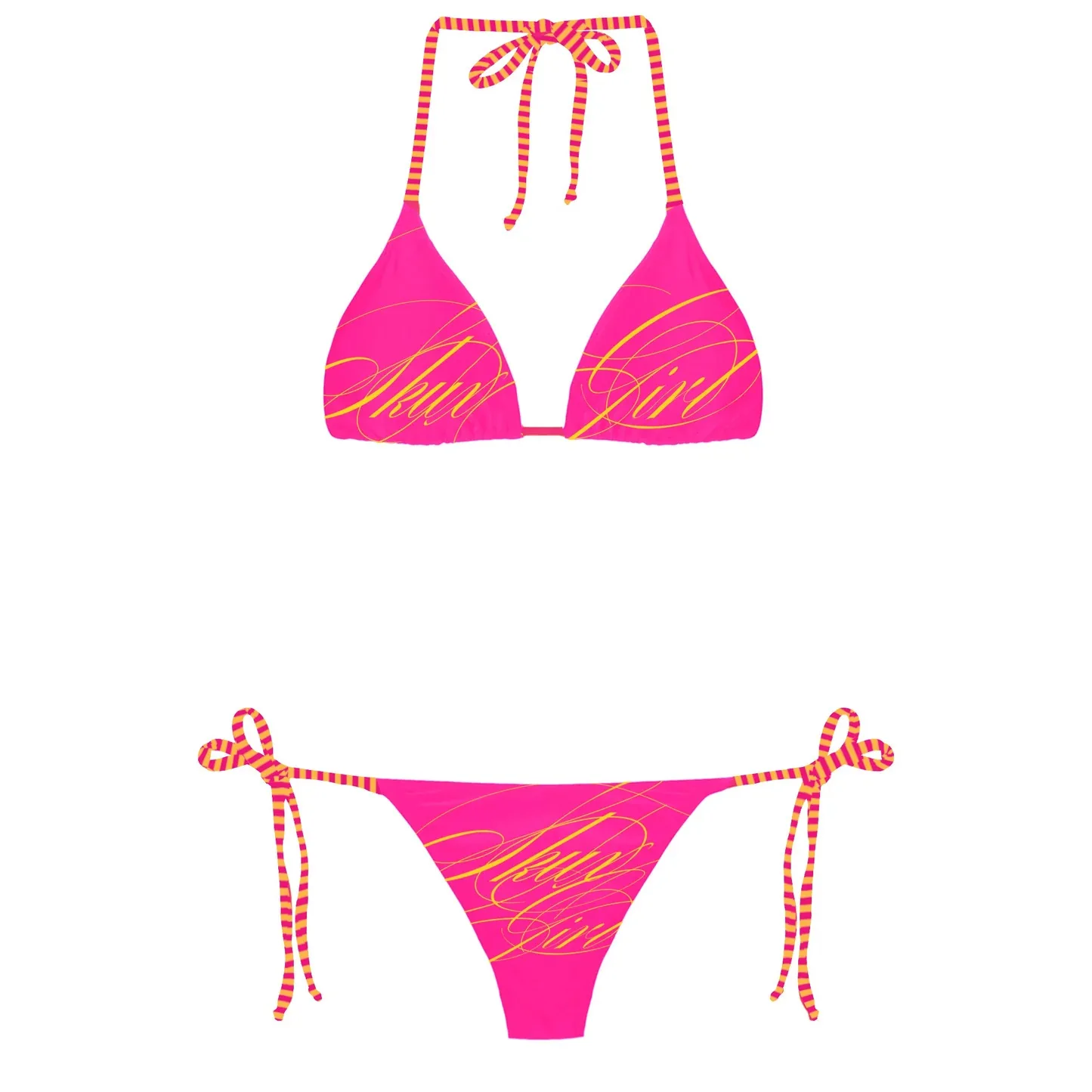 2025 New Summer Letter Printing y2k Triangle Bikini Striped Strap Sexy Hottie Beach Vacation Girls Style Women's Swimsuit Set
2025 New Summer Letter Printing y2k Triangle Bikini Striped Strap Sexy Hottie Beach Vacation Girls Style Women's Swimsuit Set