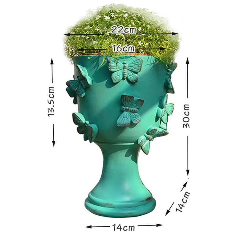 Butterfly goblet flower pot resin home European and American balcony desktop garden villa entrance flower green plant ornament
Butterfly goblet flower pot resin home European and American balcony desktop garden villa entrance flower green plant ornament
