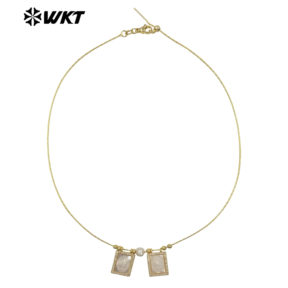 WT-JN393 New Arrival Gold Plated Double Religious Design Pendants With Pearl Necklaces As Women Popular Jewelry Accessory
WT-JN393 New Arrival Gold Plated Double Religious Design Pendants With Pearl Necklaces As Women Popular Jewelry Accessory