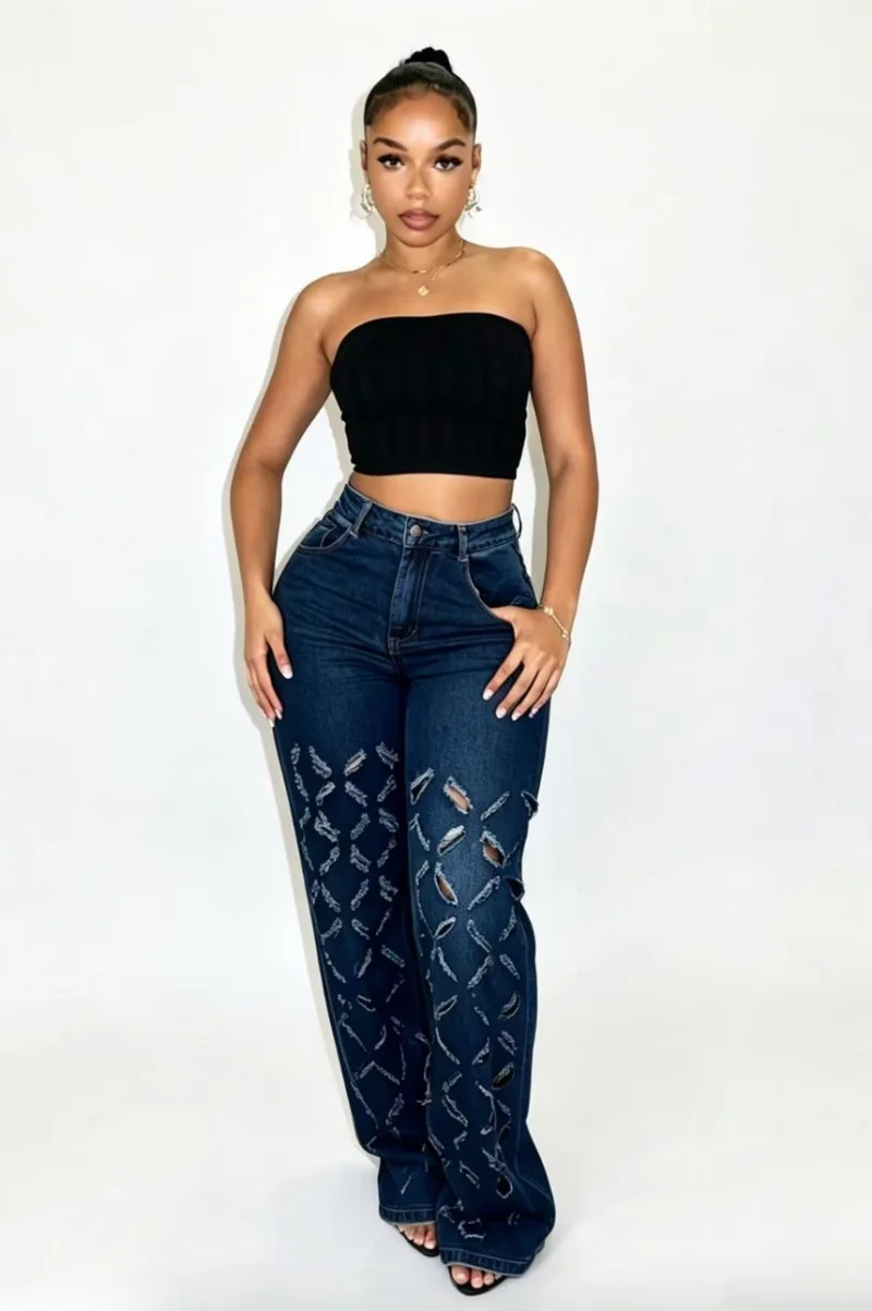 KEXU 2026 Summer New Women Loose Washed Ripped Burnout Denim Jeans
KEXU 2026 Summer New Women Loose Washed Ripped Burnout Denim Jeans