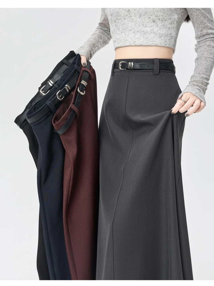 Autumn New Long Pleated Suit Skirt Women 2025 New High Waiste Slimming Look Drooping Burgundy Skirts Classic Umbrella Skirt
Autumn New Long Pleated Suit Skirt Women 2025 New High Waiste Slimming Look Drooping Burgundy Skirts Classic Umbrella Skirt