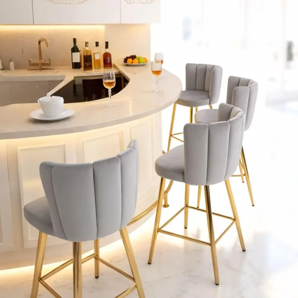 26 Counter Height Barstools Set of 4 Modern Kitchen Stools Upholstered Bar Stool Chairs with Gold Metal Legs for Kitchen Island
26 Counter Height Barstools Set of 4 Modern Kitchen Stools Upholstered Bar Stool Chairs with Gold Metal Legs for Kitchen Island