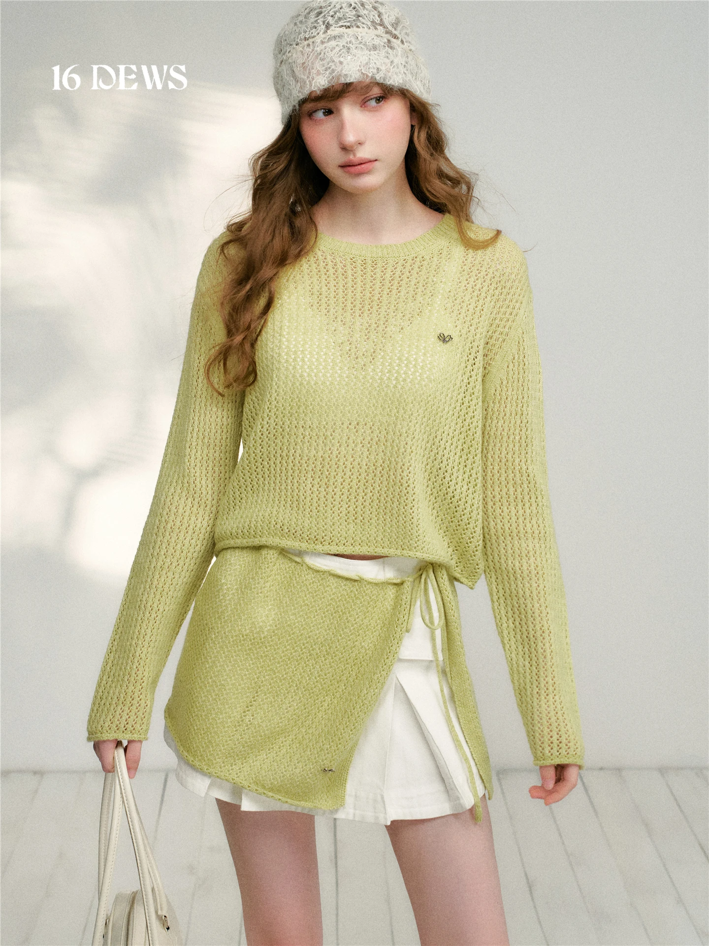 16DEWS Korean Style Hollow out round Neck Knitwear Women's Loose Slimming Thin Top Shoulder Wrap Casual Style Spring Long Sleeve
16DEWS Korean Style Hollow out round Neck Knitwear Women's Loose Slimming Thin Top Shoulder Wrap Casual Style Spring Long Sleeve