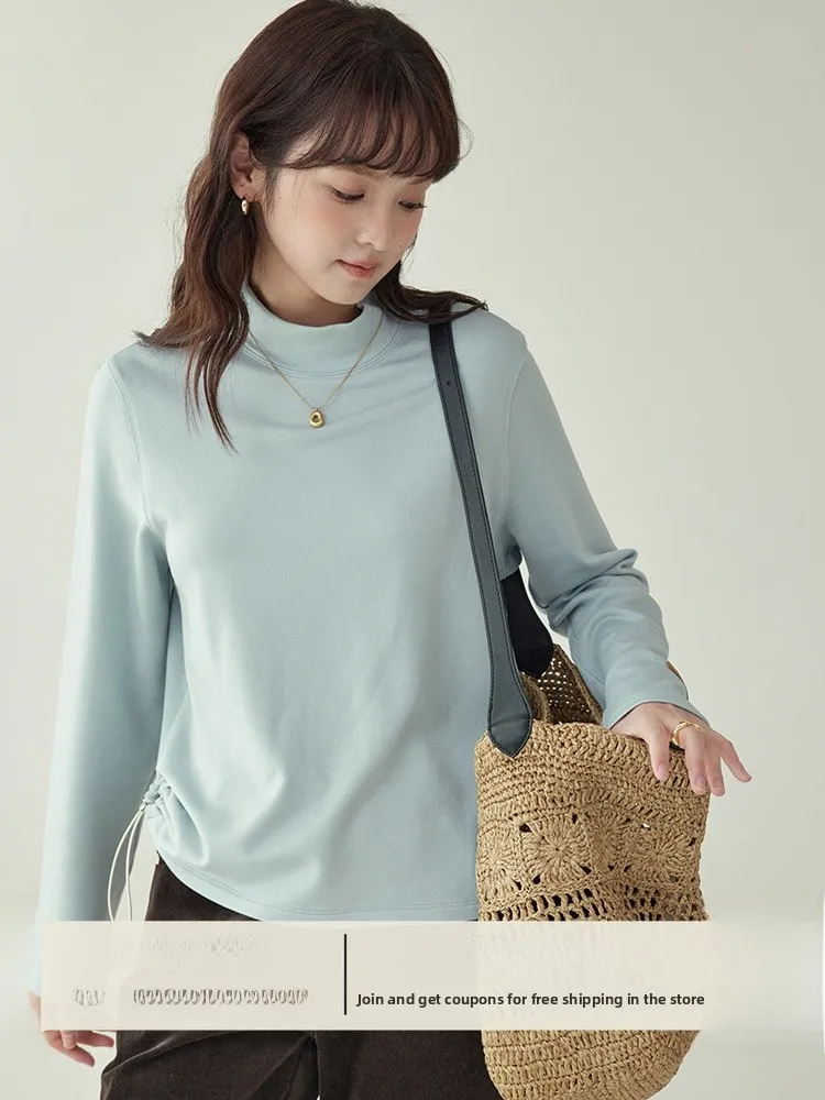 Свободная длинная футболка Sve, женская базовая футболка с высоким воротником и завязками по бокам, свободный топ, осенний новый синий цвет от Beidao AMUU
Свободная длинная футболка Sve, женская базовая футболка с высоким воротником и завязками по бокам, свободный топ, осенний новый синий цвет от Beidao AMUU