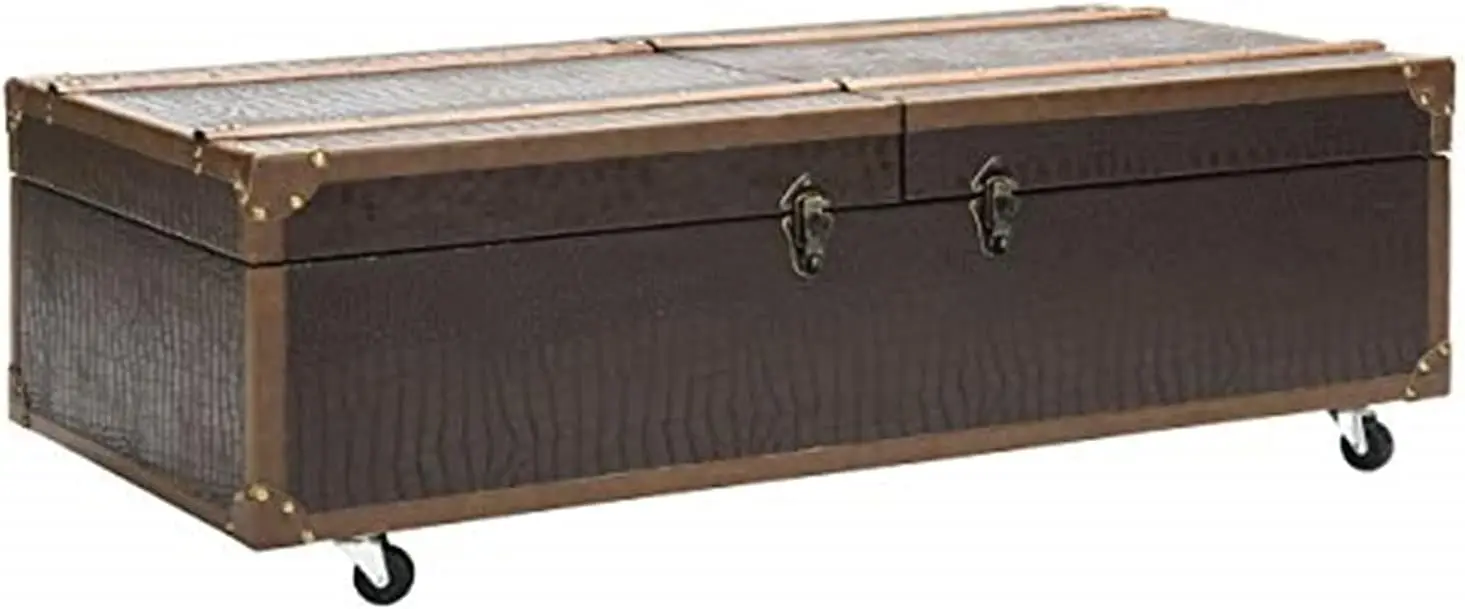 Safavieh Home Zoe Brown Faux Leather Storage Trunk Coffee Table with Wine Rack
Safavieh Home Zoe Brown Faux Leather Storage Trunk Coffee Table with Wine Rack