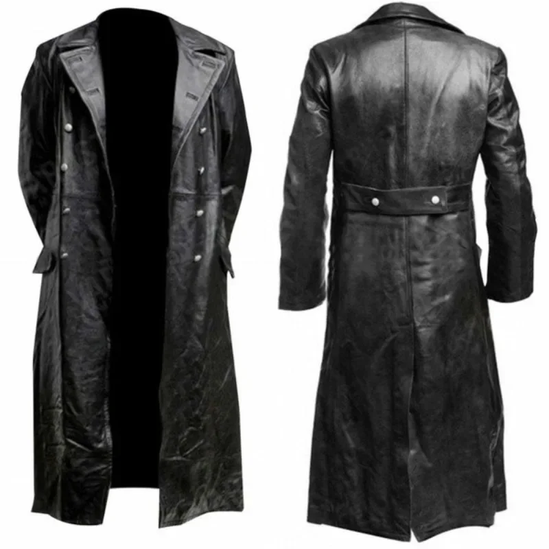 Maxi Long Leather Windbreaker for Men Double Breasted Leather Jacket Military Leather Coat for Men
Maxi Long Leather Windbreaker for Men Double Breasted Leather Jacket Military Leather Coat for Men
