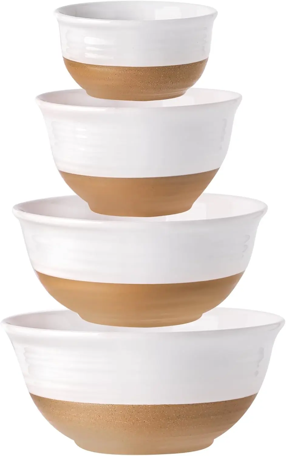 4-Piece Ceramic Nesting Mixing Bowls Set, 2.1/1.5/1.0/0.5 Qt Kitchen Serving Dishes for Cooking, Salad, Soup
4-Piece Ceramic Nesting Mixing Bowls Set, 2.1/1.5/1.0/0.5 Qt Kitchen Serving Dishes for Cooking, Salad, Soup