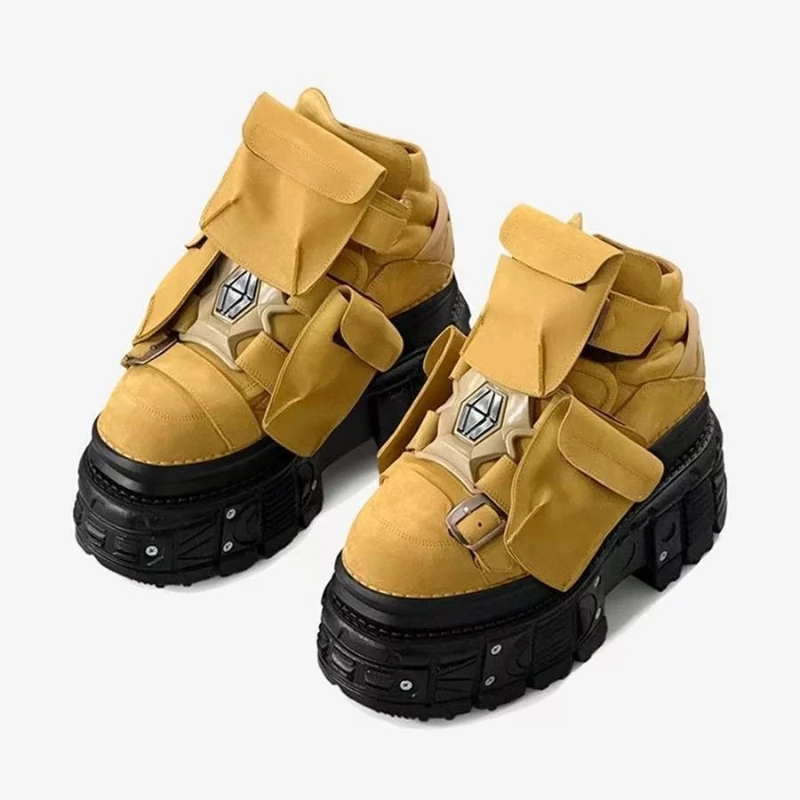 Couple's thick soled lace up new round toe punk street rock shoes black super high heels spicy girl sponge cake shoes
Couple's thick soled lace up new round toe punk street rock shoes black super high heels spicy girl sponge cake shoes