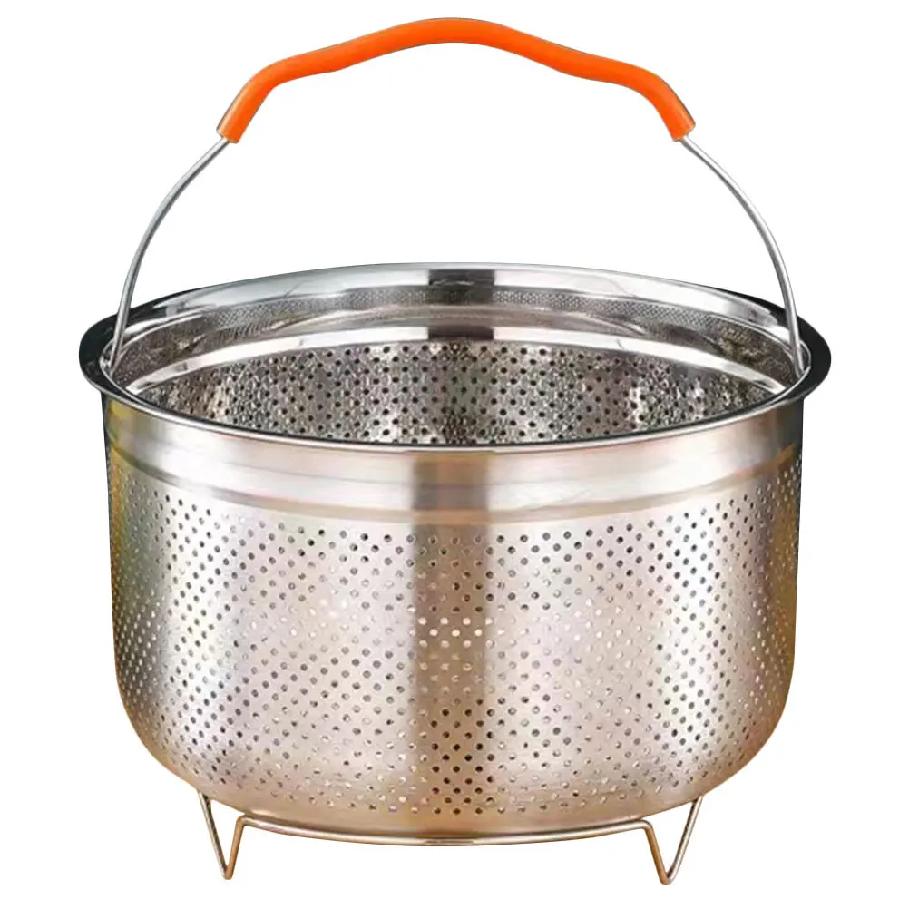 Round Steaming Basket 3.5L Stainless Steel Multi-Function Steamer Rack For Pot Rice Cooker Vegetables Egg Breakfast