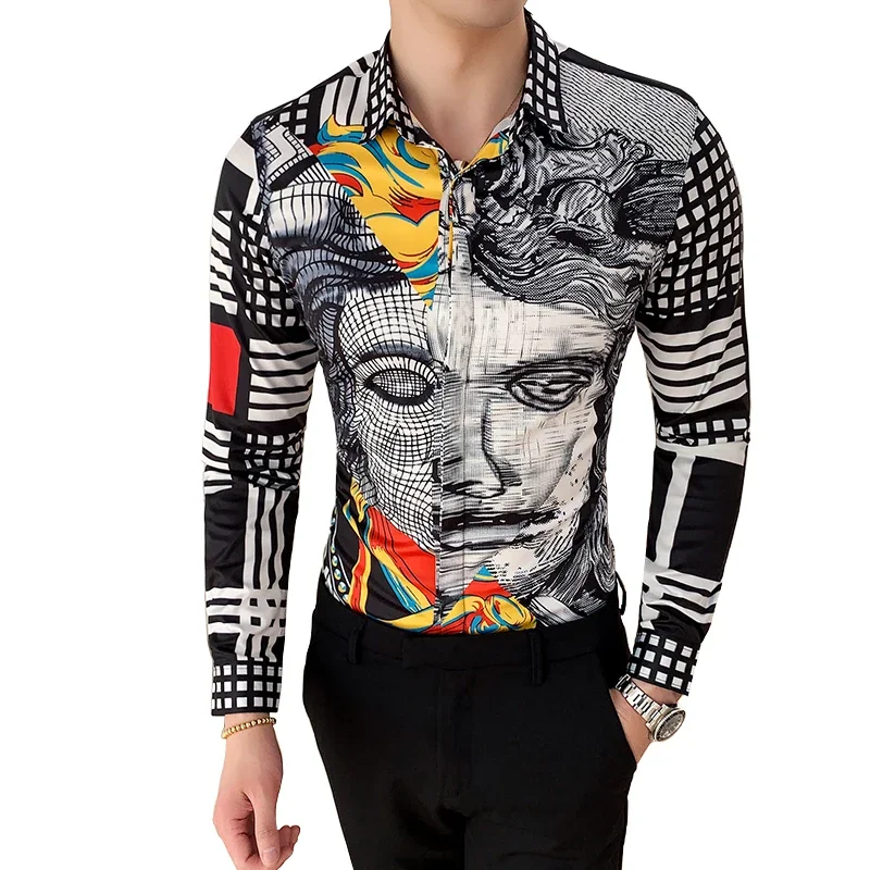 Luxurious Fashion Print Casual Slim Fit Mens Long-sleeved Shirt High-end Social Brand Social Male Club Prom Shirts
Luxurious Fashion Print Casual Slim Fit Mens Long-sleeved Shirt High-end Social Brand Social Male Club Prom Shirts