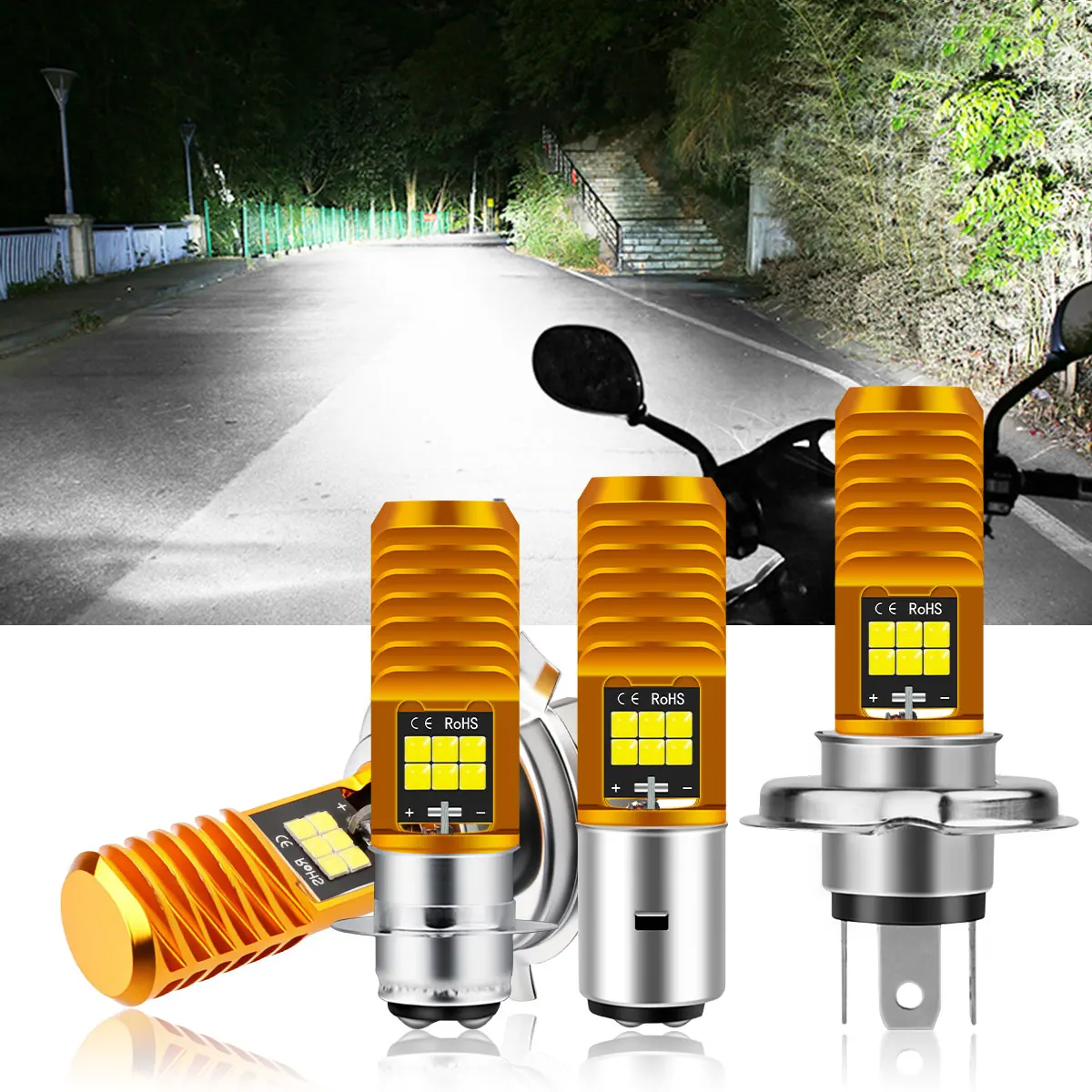 H4 P15D Motorcycle headlight Blubs BA20D 6000K 3030LED Upgraded Plug Play COB chips Replacement Motor Scooter Light Headlights
H4 P15D Motorcycle headlight Blubs BA20D 6000K 3030LED Upgraded Plug Play COB chips Replacement Motor Scooter Light Headlights
