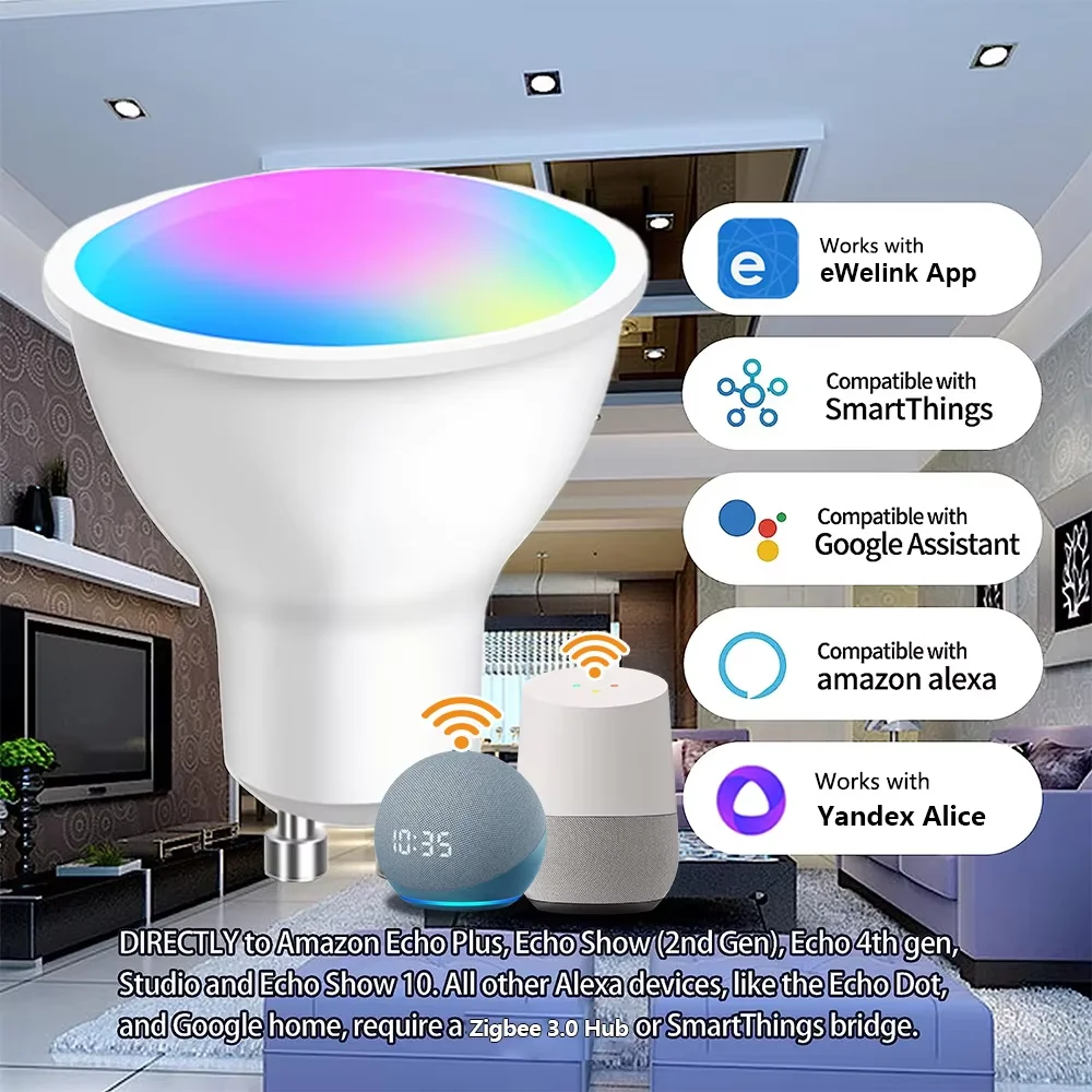URGGU RGB GU10 LED Spotlight Bulb WiFi Voice Control Dimmable 6W Color Changing for Bedroom Living Room
URGGU RGB GU10 LED Spotlight Bulb WiFi Voice Control Dimmable 6W Color Changing for Bedroom Living Room
