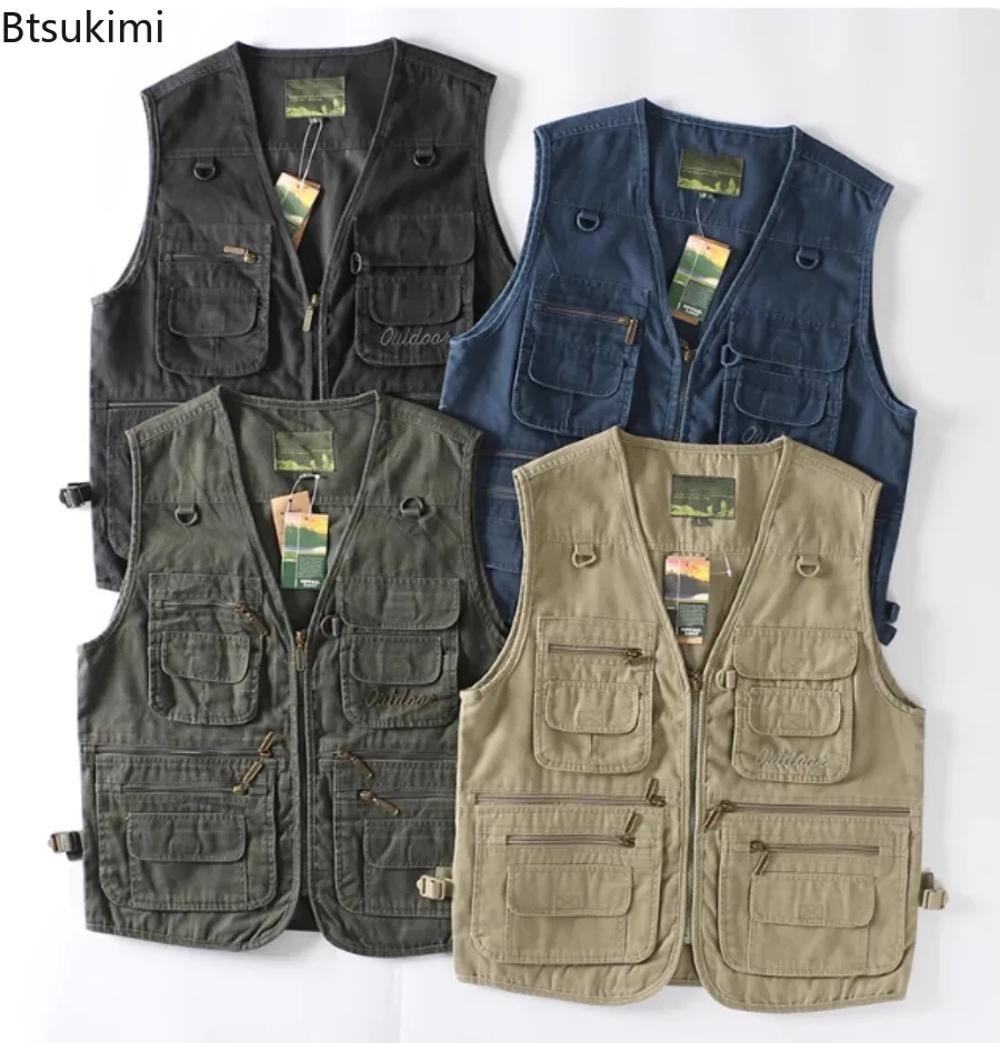 Men's Cotton Vest Multi-Pocket Cargo Vest Breathable Waistcoat Outdoor Climbing Mountaineering Kiking Vest Fishing Casual Vests
Men's Cotton Vest Multi-Pocket Cargo Vest Breathable Waistcoat Outdoor Climbing Mountaineering Kiking Vest Fishing Casual Vests