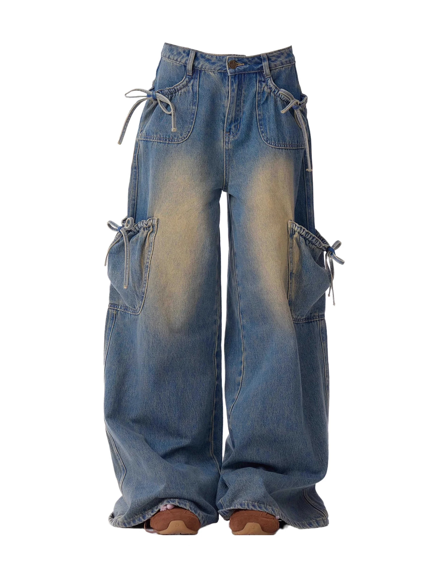 Women Baggy Y2k Cargo Jeans Vintage Streetwear Japanese 2000s Style Bow Pockets Long Jean Pants Oversizes Denim Trousers Clothes
Women Baggy Y2k Cargo Jeans Vintage Streetwear Japanese 2000s Style Bow Pockets Long Jean Pants Oversizes Denim Trousers Clothes