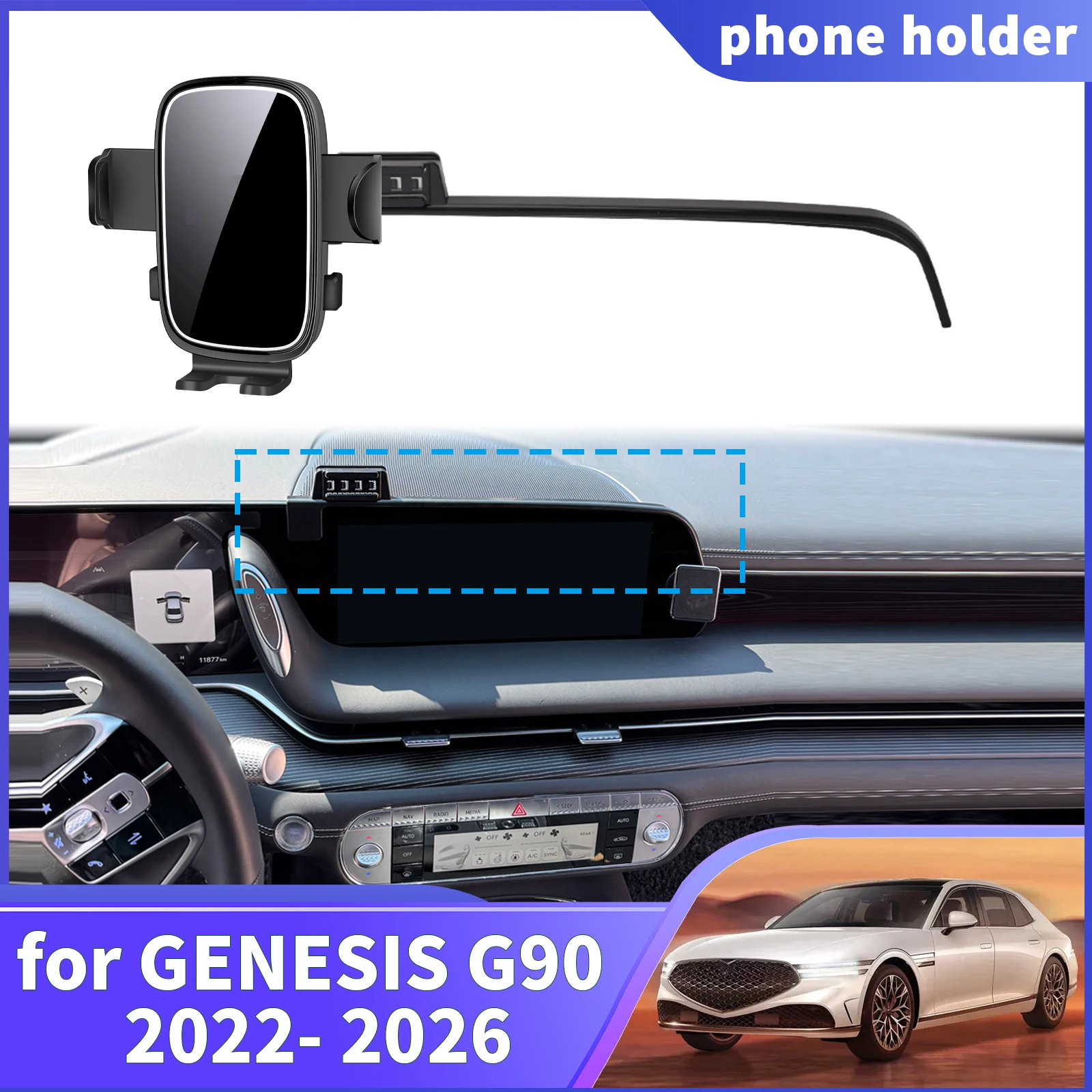 for GENESIS G90 2022 2023 2024 2025 2026 Navigation Phone Holder Mount Customized Car accessoires
for GENESIS G90 2022 2023 2024 2025 2026 Navigation Phone Holder Mount Customized Car accessoires
