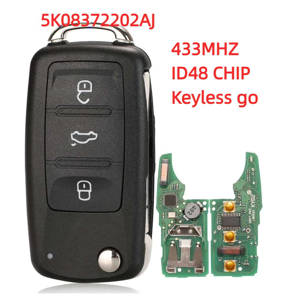 3 Buttons Keyless go 5K0837202AJ 434MHZ ID48 Remote Key For VW Caddy Eos Golf Jetta Beetle Polo Tiguan Touran
3 Buttons Keyless go 5K0837202AJ 434MHZ ID48 Remote Key For VW Caddy Eos Golf Jetta Beetle Polo Tiguan Touran