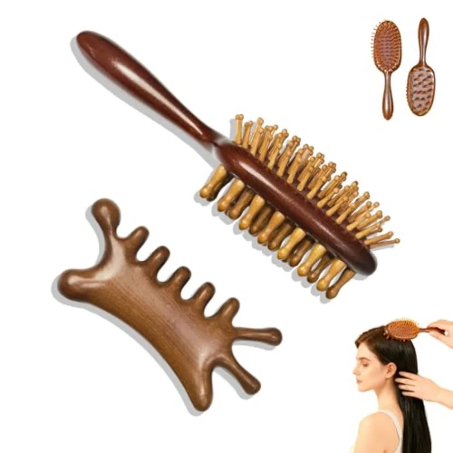 2 Pcs Loc Brush and Loc Comb Set, Sandalwood Massage Comb Wooden Hairbrushes for Dreads, Wide Tooth Wooden Hair Brush for Scalp
2 Pcs Loc Brush and Loc Comb Set, Sandalwood Massage Comb Wooden Hairbrushes for Dreads, Wide Tooth Wooden Hair Brush for Scalp