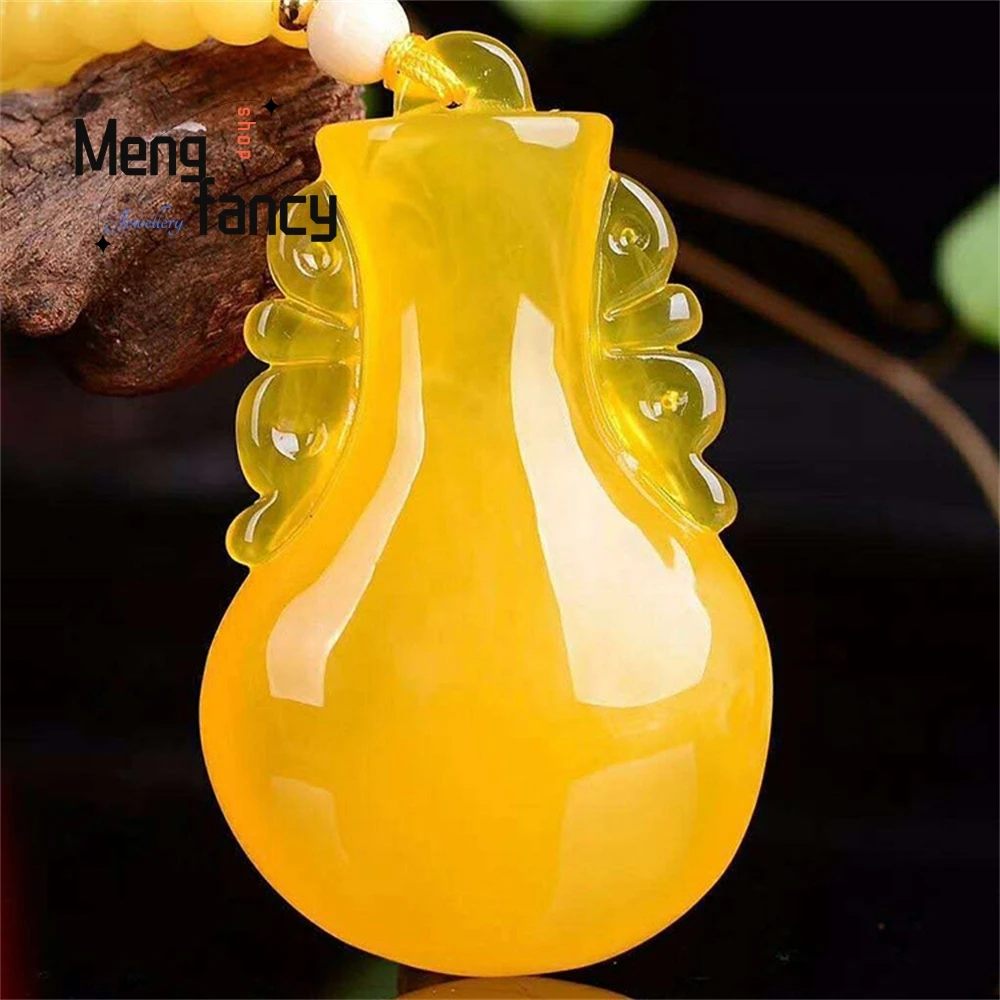Amber And Beeswax Handcrafted Vase, Peace And Safety Pendant Necklace, Men's And Women's Pendants Fashion Jewelry Exquisite
Amber And Beeswax Handcrafted Vase, Peace And Safety Pendant Necklace, Men's And Women's Pendants Fashion Jewelry Exquisite