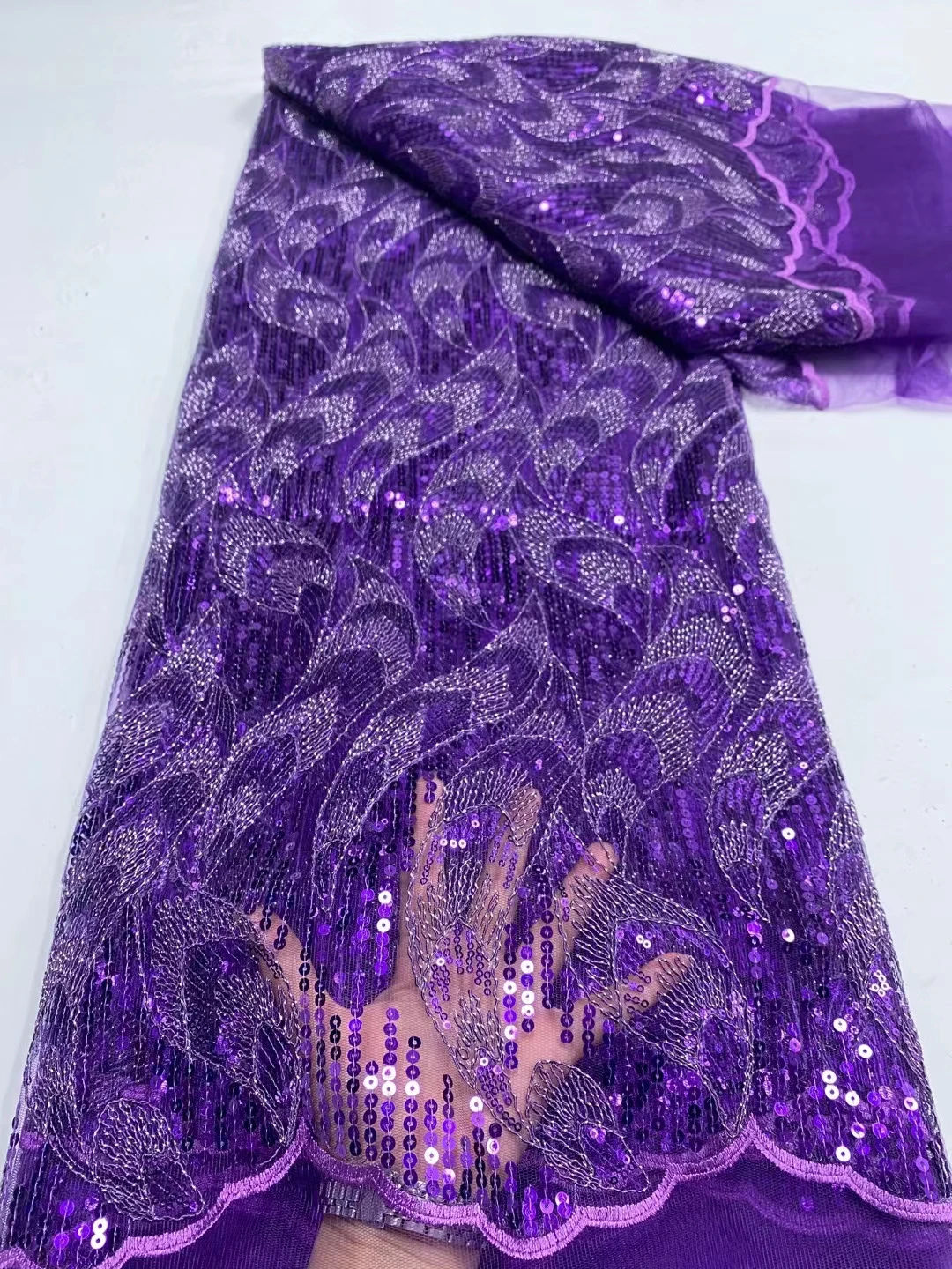 NDPN316 Purple!Latest design African tulle lace with sequins,good quality embroidered French lace for party & wedding dress
NDPN316 Purple!Latest design African tulle lace with sequins,good quality embroidered French lace for party & wedding dress