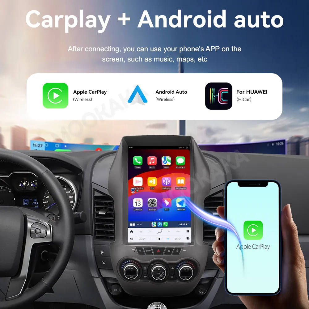 Android Auto GPS Nagivation For Ford Ranger 2011-2016 Car Radio CarPlay Stereo Multimedia Player 12.1" Touch Screen Head Unit
Android Auto GPS Nagivation For Ford Ranger 2011-2016 Car Radio CarPlay Stereo Multimedia Player 12.1" Touch Screen Head Unit