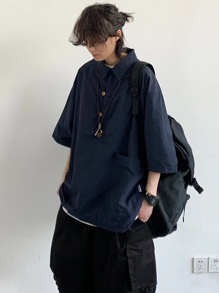 Summer Thin Japanese Sle Vintage Loose Blue Workwear irt Men Women ort Sve Oversized Boyfriend Sle Coat Jaet
Summer Thin Japanese Sle Vintage Loose Blue Workwear irt Men Women ort Sve Oversized Boyfriend Sle Coat Jaet