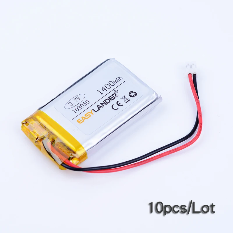 10pcs/Lot 3.7V 1400mAh 103050 Rechargeable li Polymer Li-ion Battery For GPS PSP MP3 SPeaker DIY PAD Power LED Bluetooth Pen
10pcs/Lot 3.7V 1400mAh 103050 Rechargeable li Polymer Li-ion Battery For GPS PSP MP3 SPeaker DIY PAD Power LED Bluetooth Pen