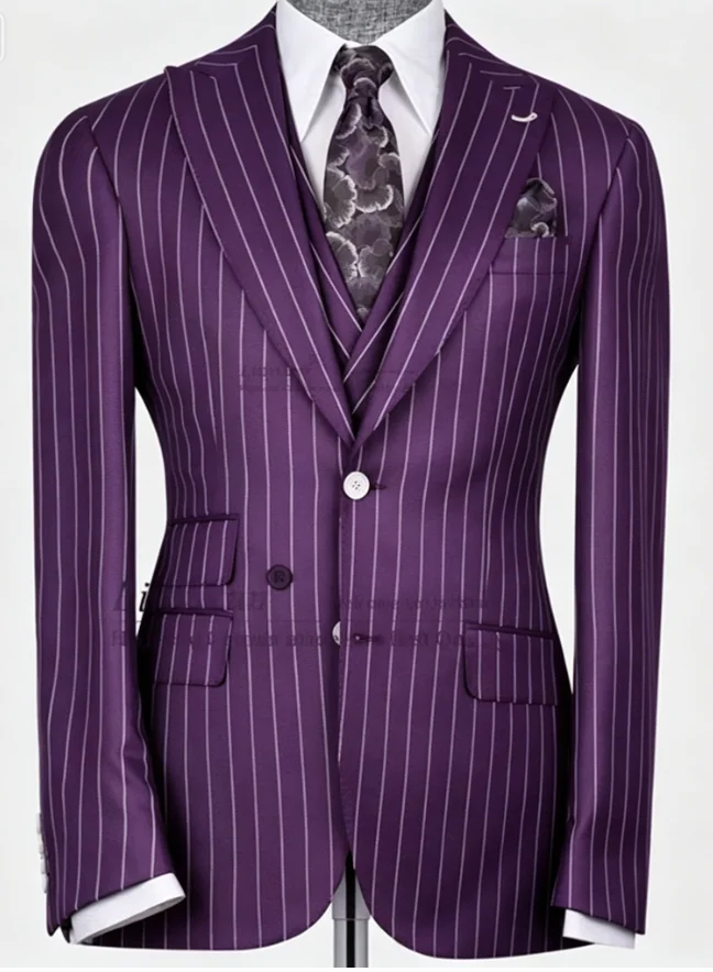 Fashion Strip Men Suits Customized Peaked Lapel 3 Pieces Sets Man Groom Wedding Tuxedos Business Office Male Clothes Prom Blazer
Fashion Strip Men Suits Customized Peaked Lapel 3 Pieces Sets Man Groom Wedding Tuxedos Business Office Male Clothes Prom Blazer