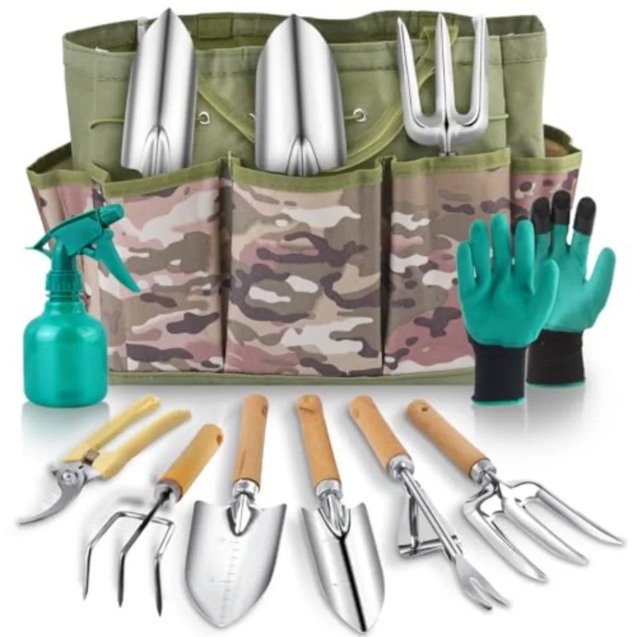 Gardening Tool Set of 9 PCS, Heavy Duty Gardening Tool Set with Durable Garden Tools Organizer Handbag, Non-Slip Rubber Gloves,
Gardening Tool Set of 9 PCS, Heavy Duty Gardening Tool Set with Durable Garden Tools Organizer Handbag, Non-Slip Rubber Gloves,