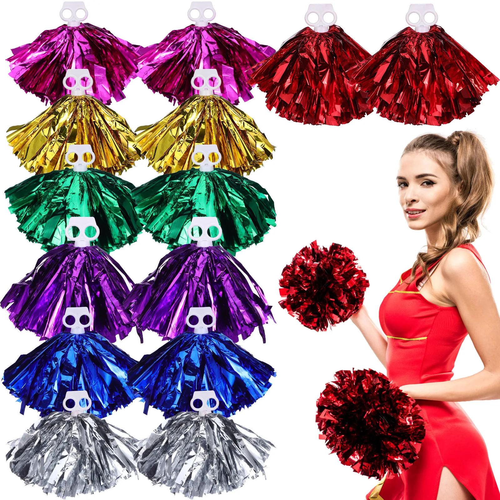 7 Pairs Cheerleader Pom Poms Soft Pet Material For Sports Event Party Favors Cheerleading Poms Cheering Squad Supplies
7 Pairs Cheerleader Pom Poms Soft Pet Material For Sports Event Party Favors Cheerleading Poms Cheering Squad Supplies