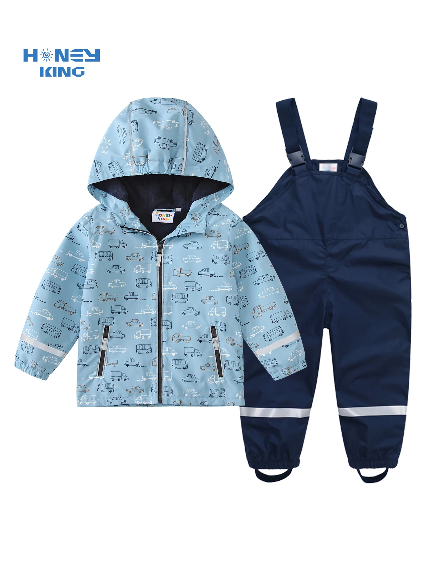 HONEYKING Boys Raincoat Suit Waterproof Overalls Kids Clothing Set with Jacket And Trousers Breathable Rain Suit for Children
HONEYKING Boys Raincoat Suit Waterproof Overalls Kids Clothing Set with Jacket And Trousers Breathable Rain Suit for Children