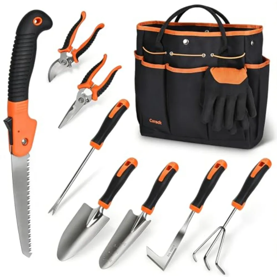 Garden Tools Set, 10 Pcs Stainless Steel Heavy Duty Gardening Tools Set for Planting Pruning Gardening Kit with Durable Gardeni
Garden Tools Set, 10 Pcs Stainless Steel Heavy Duty Gardening Tools Set for Planting Pruning Gardening Kit with Durable Gardeni