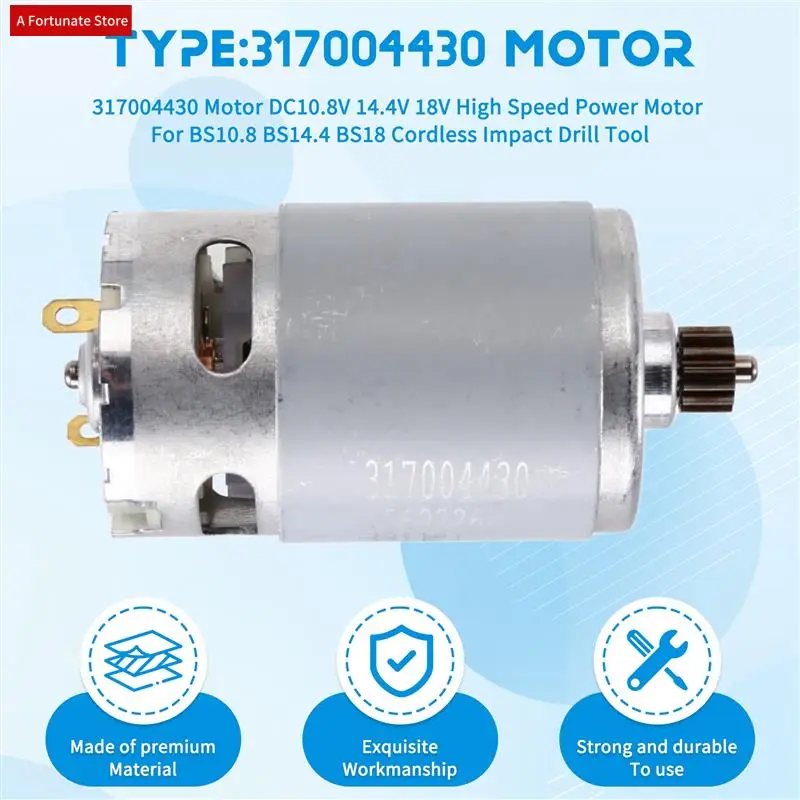 317004430 Motor DC10.8V 14.4V 18V High Speed Power Motor For METABO BS10.8 BS14.4 BS18 Cordless Impact Drill Tool-A78G
317004430 Motor DC10.8V 14.4V 18V High Speed Power Motor For METABO BS10.8 BS14.4 BS18 Cordless Impact Drill Tool-A78G