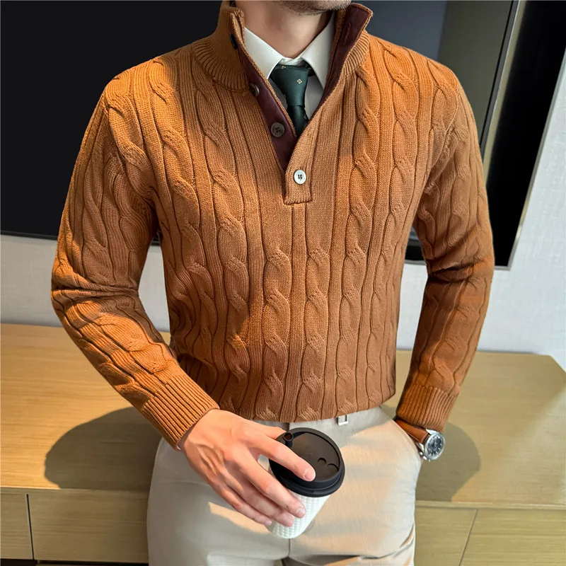 Высококачественные мужские толстые вязаные пуловеры, зимний шерстяной свитер, мужские умные повседневные теплые вязаные свитера, модный пуловер с воротником-стойкой
Высококачественные мужские толстые вязаные пуловеры, зимний шерстяной свитер, мужские умные повседневные теплые вязаные свитера, модный пуловер с воротником-стойкой