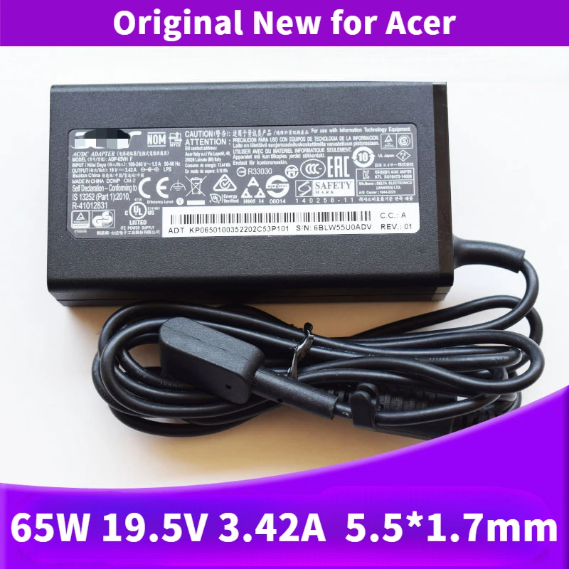 19V 3.42A 65W 5.5*1.7mm AC Laptop Charger Adapter For Acer Aspire 5315 5630 5735 5920 5535 5738 6920 6530G 7739Z Power Supply
19V 3.42A 65W 5.5*1.7mm AC Laptop Charger Adapter For Acer Aspire 5315 5630 5735 5920 5535 5738 6920 6530G 7739Z Power Supply