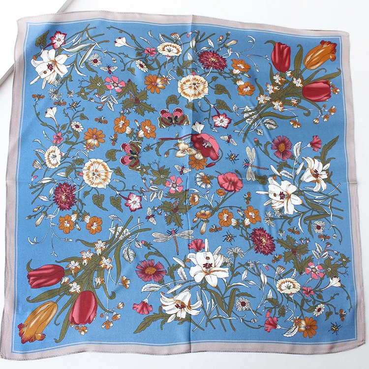 53CM Silk Scarf Women Square Summer Bandanas Silk Neck Shawls Hair Hand Bag Accessories Women Foulard Femme
53CM Silk Scarf Women Square Summer Bandanas Silk Neck Shawls Hair Hand Bag Accessories Women Foulard Femme